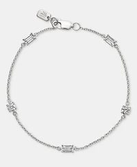 Lauren Ralph Lauren Cubic Zirconia Station Flex Bracelet in Sterling Silver