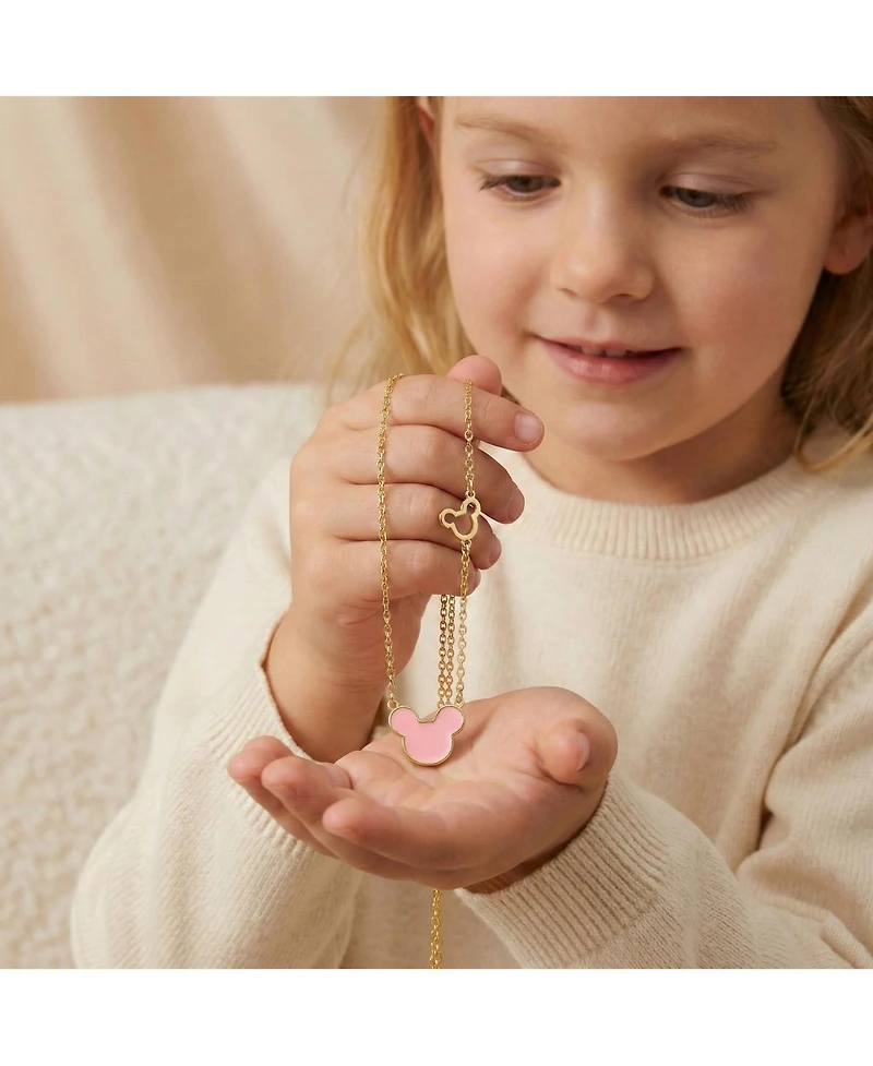 GiGiGirl Dainty 14K Gold Plated Whimsical Mickey Mouse Charms Necklace