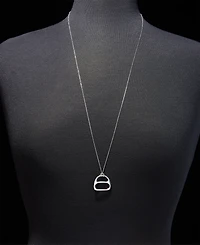 Lauren Ralph Lauren Adjustable Slider Equestrian Pendant Necklace in Sterling Silver