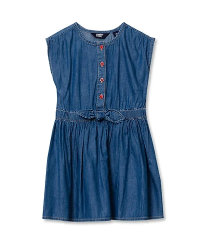 Lands' End Girls Short Sleeve Lightweight Denim Dress