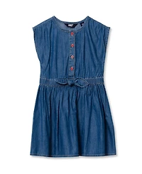 Lands' End Girls Short Sleeve Lightweight Denim Dress