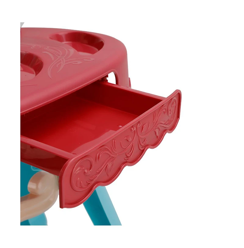 Bruce & Shark Musical Light-Up Vanity Gift Set with 29-Piece Pretend Play Makeup Toy for Girls