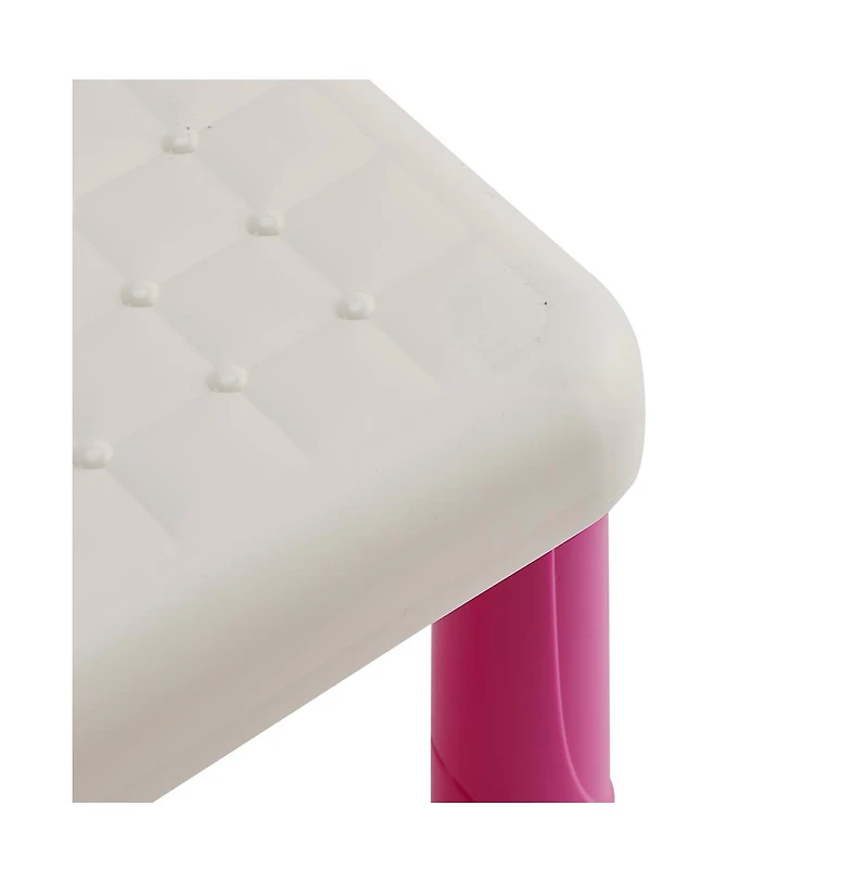 Bruce & Shark Toddler Vanity Set, Light-Up Mirror with Music, Stool & 29 Pretend Play Accessories