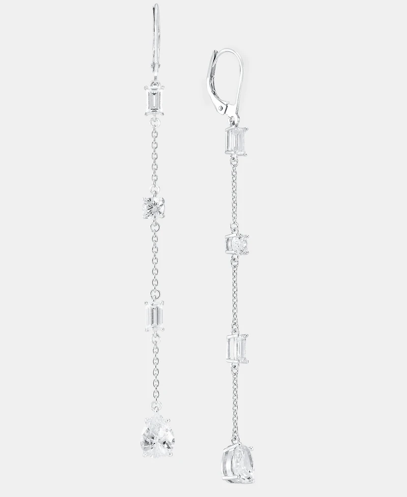 Lauren Ralph Lauren Cubic Zirconia Linear Drop Earrings in Sterling Silver