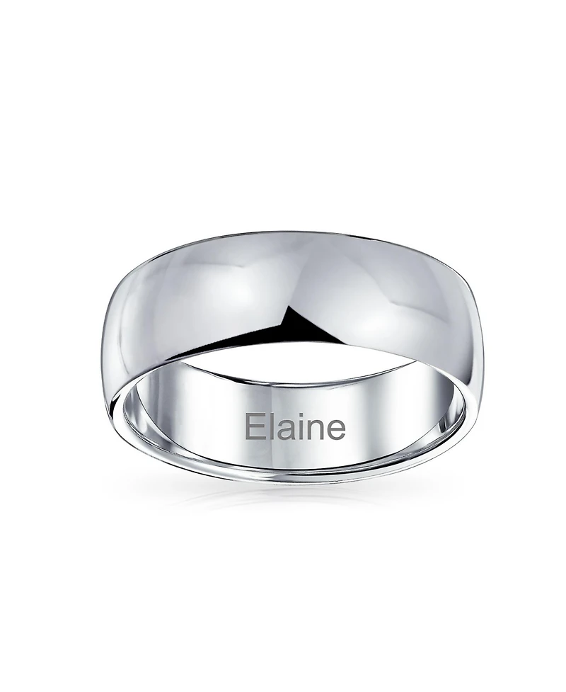 Bling Jewelry Simple Polished Wide Dome .925 Sterling Silver Band Ring 6MM