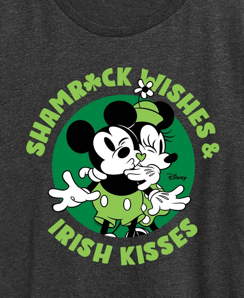 Hybrid Apparel Plus Shamrock Wishes Irish Kisses Graphic Crewneck T-Shirt