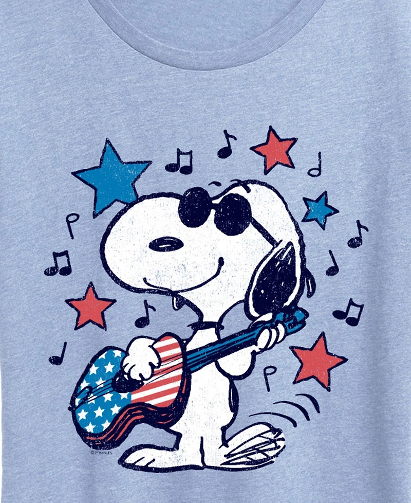 Hybrid Apparel Plus Peanuts Snoopy Americana Guitar Short-Sleeve Graphic T-Shirt