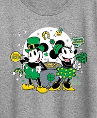Hybrid Apparel Plus St. Patrick's Day Mickey & Minnie Graphic Crewneck T-Shirt