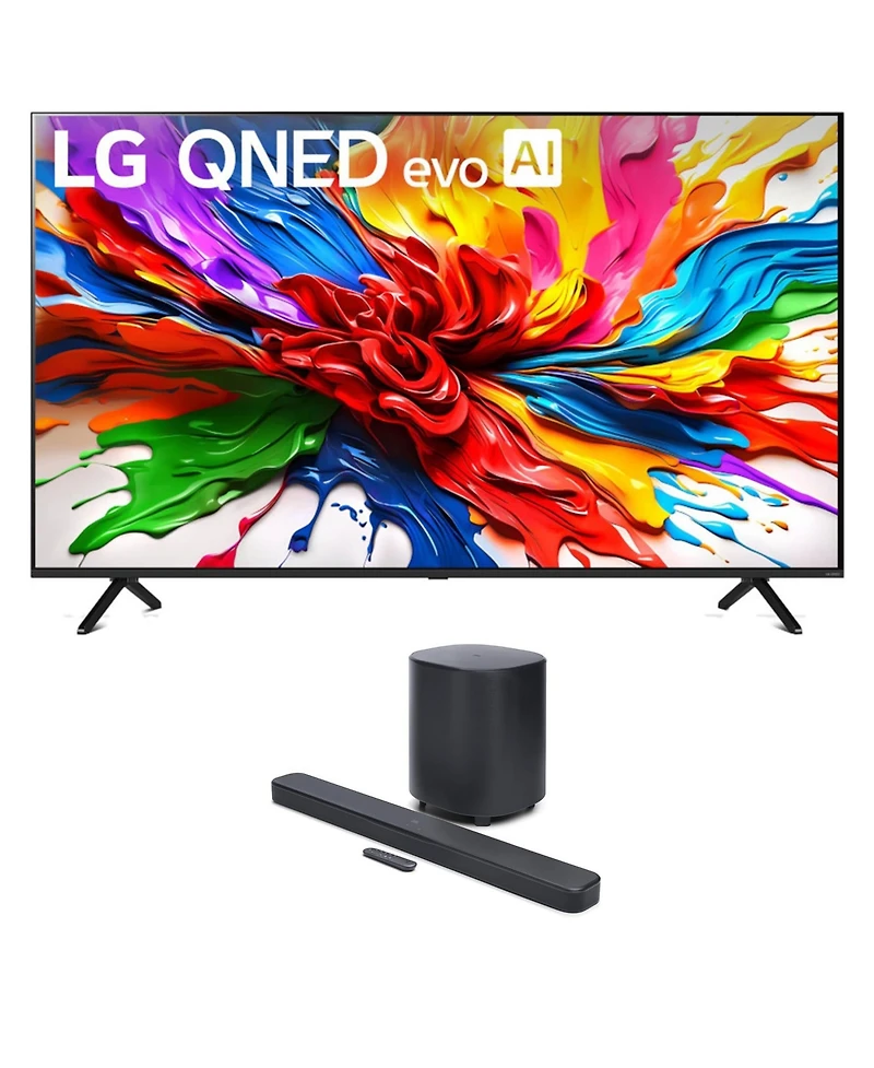 Lg 65QNED92AUA 65 Inch 4K QNED Mini Led evo Ai Smart Tv with a Jbl Bar-500-MK2 Dolby Atmos Soundbar (2025)