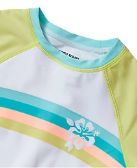 Lands' End Girls Chlorine Resistant Short Sleeve Rash Guard 3 Piece Swimsuit Set