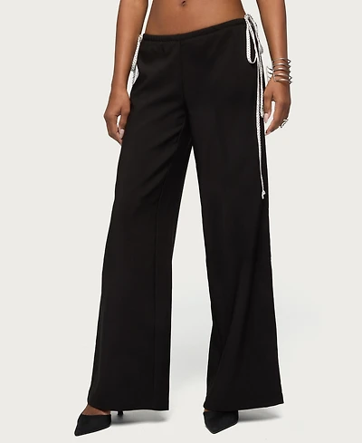 Edikted Women's Mikah Dotted Ribbon Wide Leg Pants