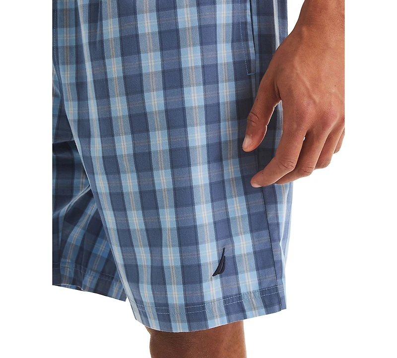 Nautica Men's Elastic-Drawstring Plaid Pajama Shorts