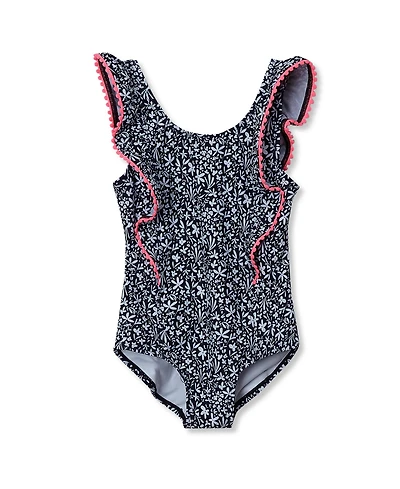 Lands' End Girls Chlorine Resistant Scoop Neck Ruffle One Piece Swimsuit
