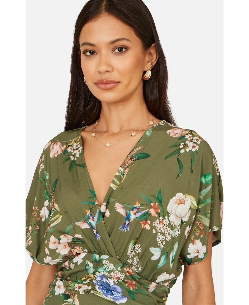 Yumi Women's Floral Print Midi Dress