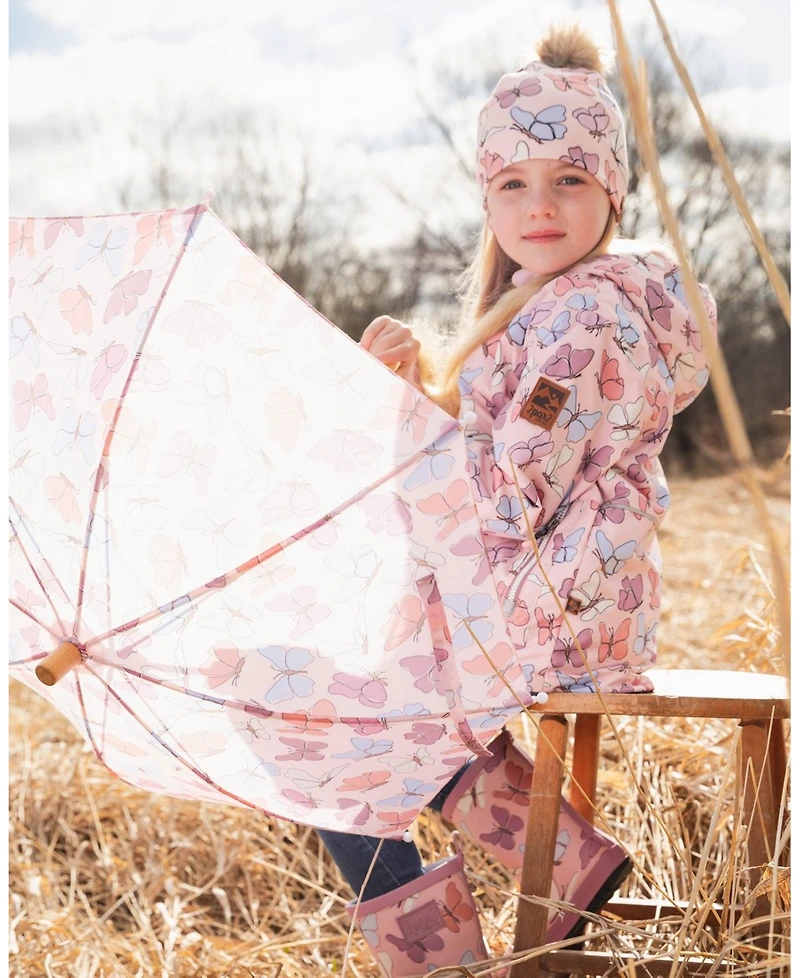 Deux par Deux Girl's Umbrella Butterfly Print