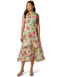 Adrianna Papell Women's Printed High-Low Midi Dress