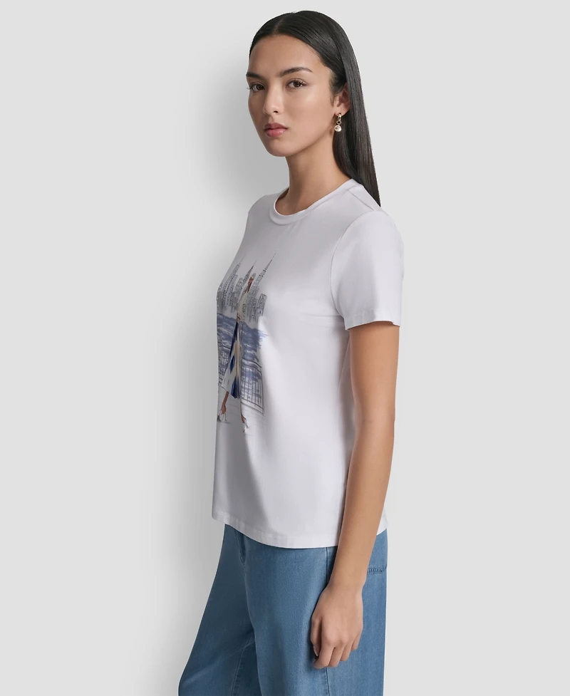 Dkny Women's Statue of Liberty Graphic Short-Sleeve T-Shirt