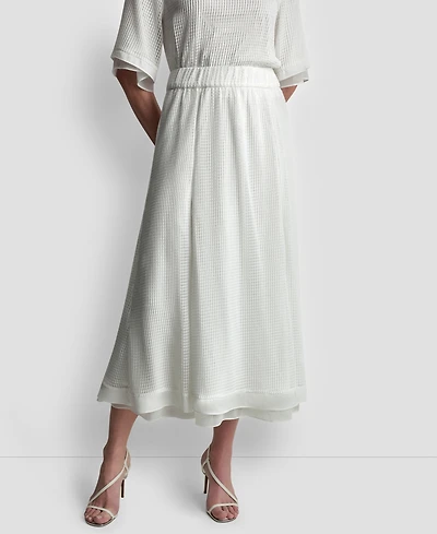 Dkny Women's Layered Window Pane Ankle Skirt