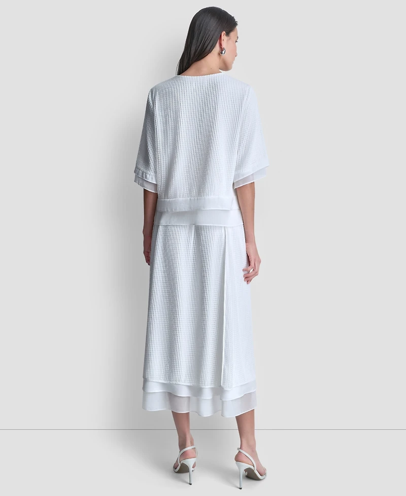 Dkny Women's Crew Neck Layered Top