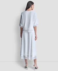 Dkny Women's Crew Neck Layered Top