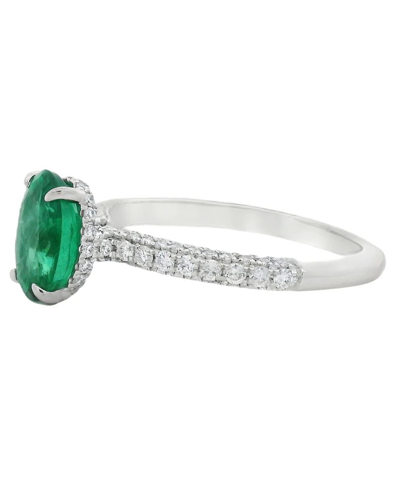 Macy's Sapphire (1.30 ct. t.w.) & Diamond (0.41 ct. t.w.) Ring in 14k White Gold (Also Available in Emerald)