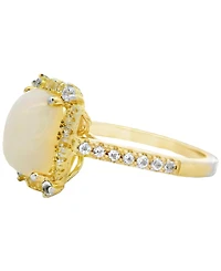 Macy's Opal (2 ct. t.w.) & White Topaz (0.20 ct. t.w.) Ring in 14k Yellow Gold-Plated Sterling Silver