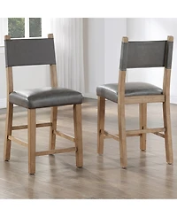 Macai 2-Pc. Faux Leather Counter Height Chair Set