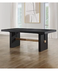 Macai 7-Pc. Wood Dining Set (Rectangular Table + 6 Upholstered Side Chairs)