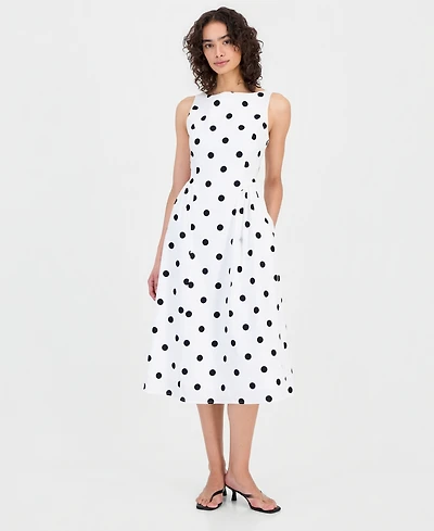 Sam Edelman Women's Polka Dot Sleeveless Midi Dress