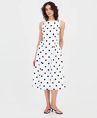 Sam Edelman Women's Polka Dot Sleeveless Midi Dress