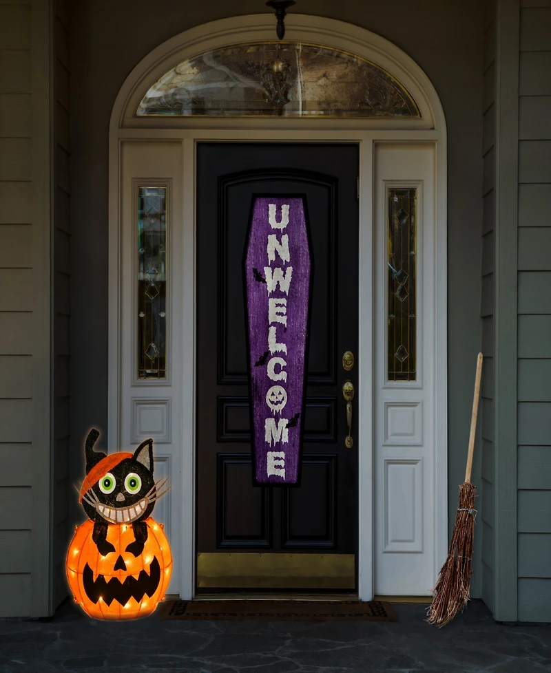 National Tree Company 23" Pre-Lit Pumpkin and Cat