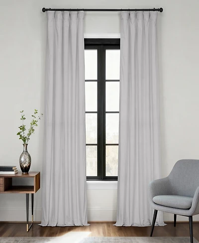 Half Price Drapes Reflection Grey Signature Velvet Blackout Curtain