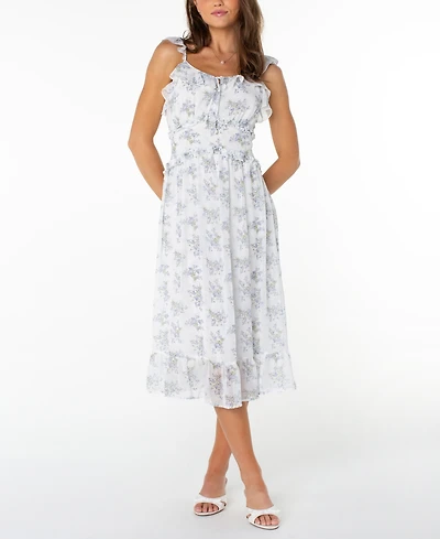 Celebrity Pink Juniors' Ruffle-Trim Sleeveless Midi Dress