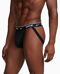 Nike Men's Dri-fit Essential Cotton Stretch Jock Strap Underwear Thongs, 3-Pack