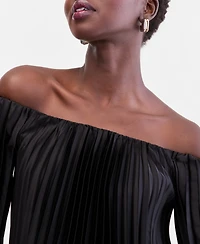 I.n.c. International Concepts Women's Off-The-Shoulder Pleated Blouse, Macy's Exclusive
