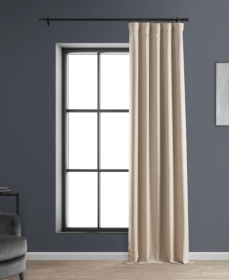 Half Price Drapes Safari Tan Faux Linen Hotel Blackout Curtain