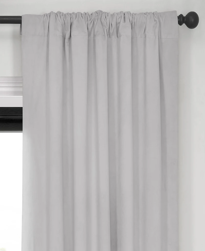 Half Price Drapes Reflection Grey Signature Velvet Blackout Curtain
