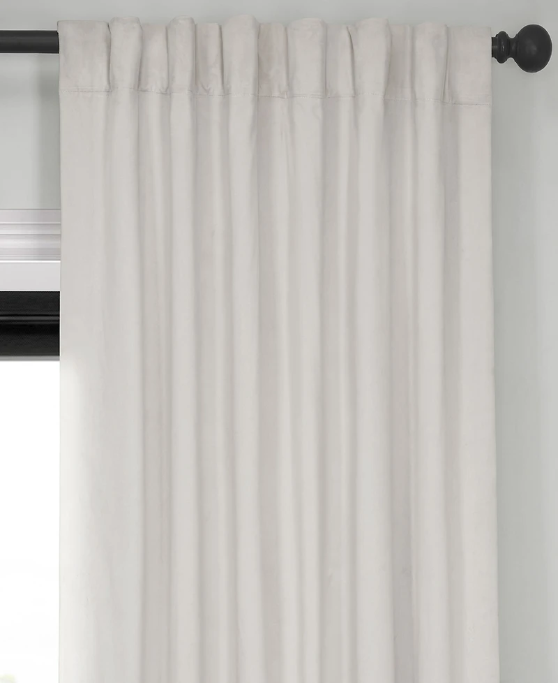 Half Price Drapes Porcelain White Signature Velvet Blackout Curtain