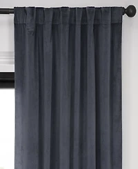Half Price Drapes Distance Blue Grey Signature Velvet Blackout Curtain
