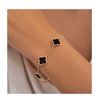 Rivka Friedman Onyx Clover Station Bracelet
