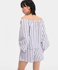 I.n.c. International Concepts Women's Off-The-Shoulder Puff-Sleeve Blouse, Macy's Exclusive