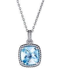 Macy's Green Amethyst (4 ct. t.w.) & Diamond (0.025 Pendant Necklace Sterling Silver (Also Available Pink Sky Blue Amethyst)