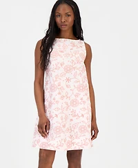 Charter Club Petite Embroidered Linen Shift Dress, Macy's Exclusive