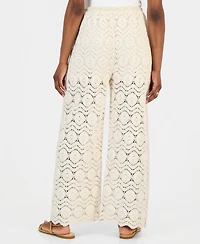 And Now This Women's Cotton Crochet Wide-Leg Pants, Macy's Exclusive