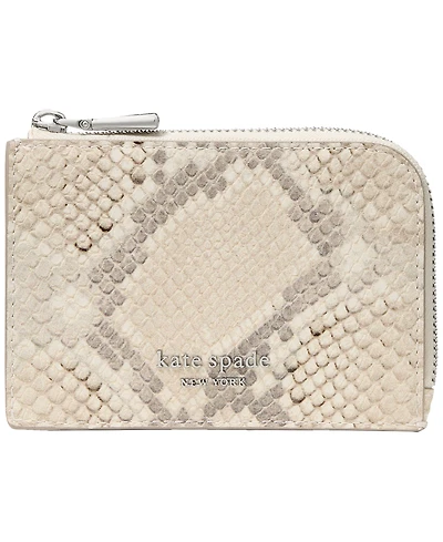 kate spade new york Snake Embossed Zip Card Case