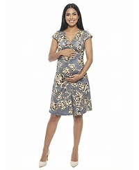 24seven Comfort Apparel Women's and Plus Maternity V-Neck Dress