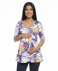 24seven Comfort Apparel Women's and Plus Scoop Neck Tunic Top