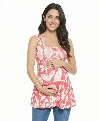 24seven Comfort Apparel Women's and Plus Maternity Tunic Tank Top