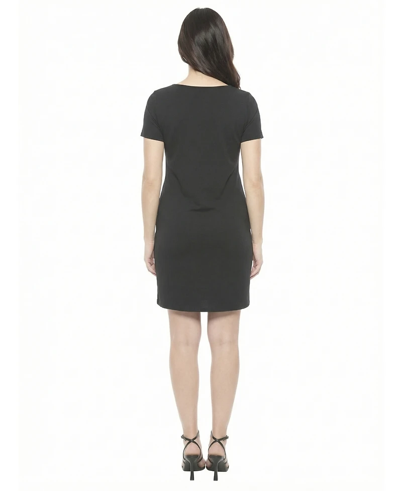 24seven Comfort Apparel Women's and Plus Maternity Round Neck Shift Dress