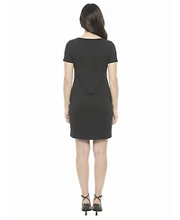 24seven Comfort Apparel Women's and Plus Maternity Round Neck Shift Dress